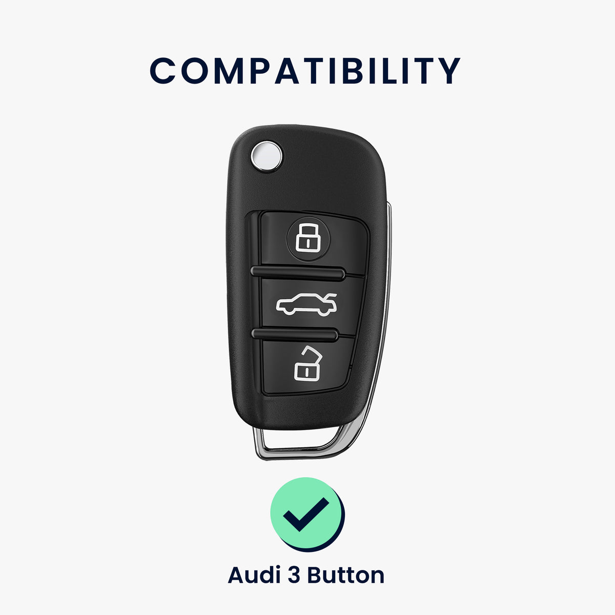 Audi 3-Button Flip Key Car Key Cover Honeycomb