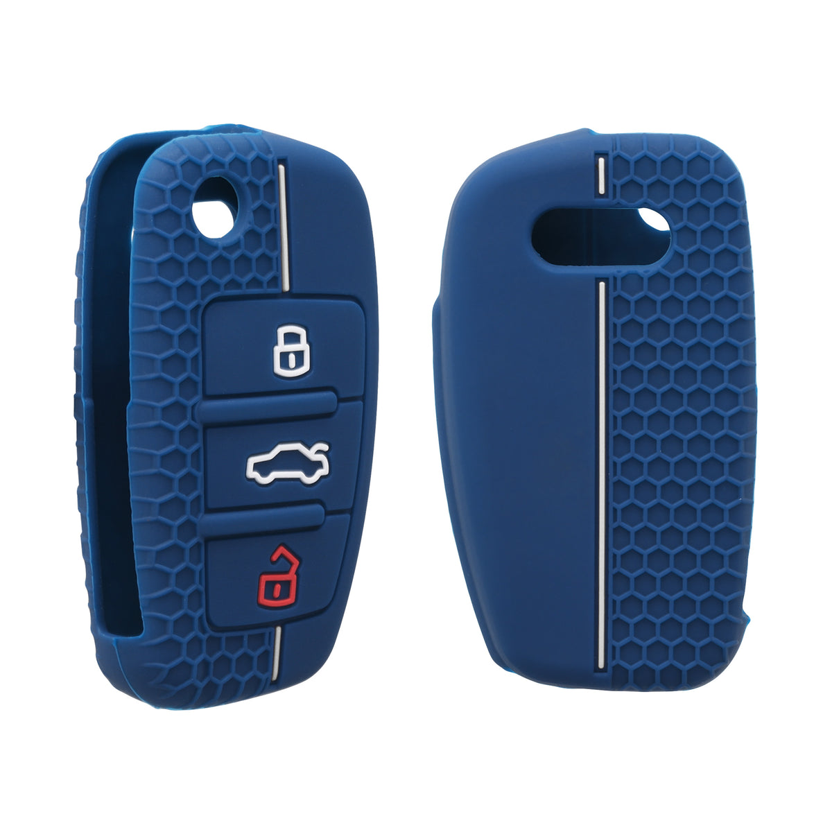 Audi 3-Button Flip Key Car Key Cover Honeycomb