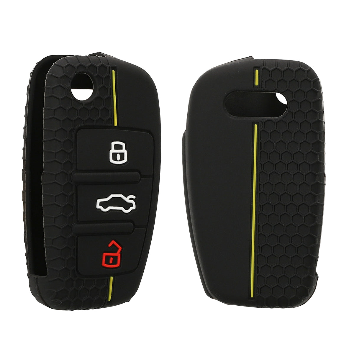 Audi 3-Button Flip Key Car Key Cover Honeycomb