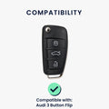 Audi 3-Button Flip Key Car Key Cover Honeycomb