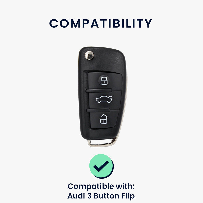 Audi 3-Button Flip Key Car Key Cover Honeycomb