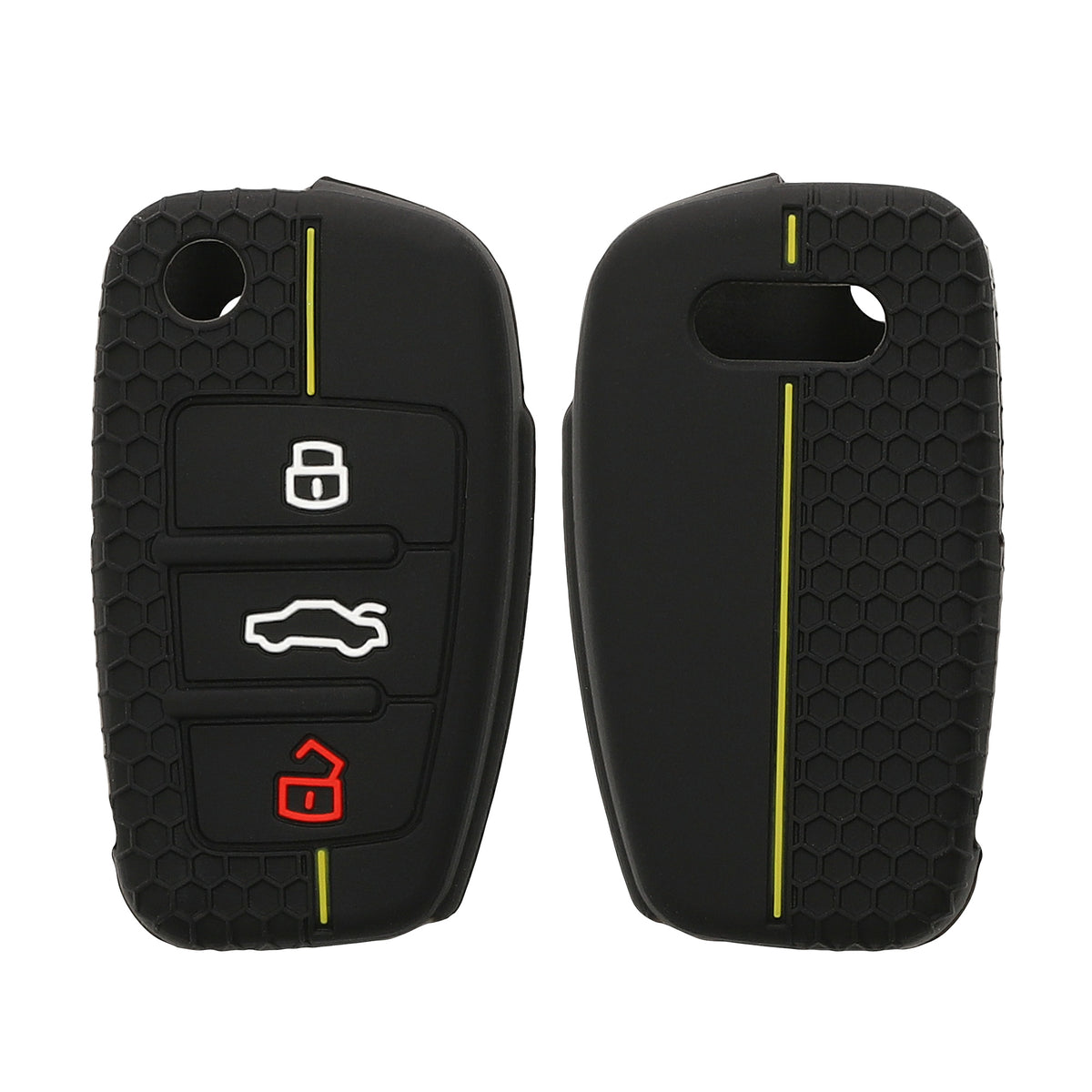 Audi 3-Button Flip Key Car Key Cover Honeycomb