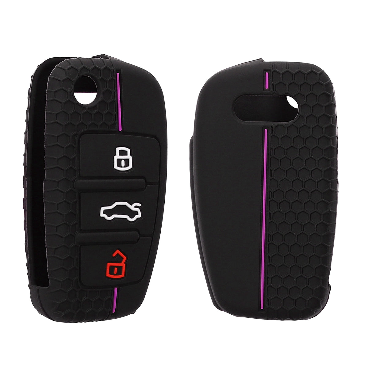 Audi 3-Button Flip Key Car Key Cover Honeycomb