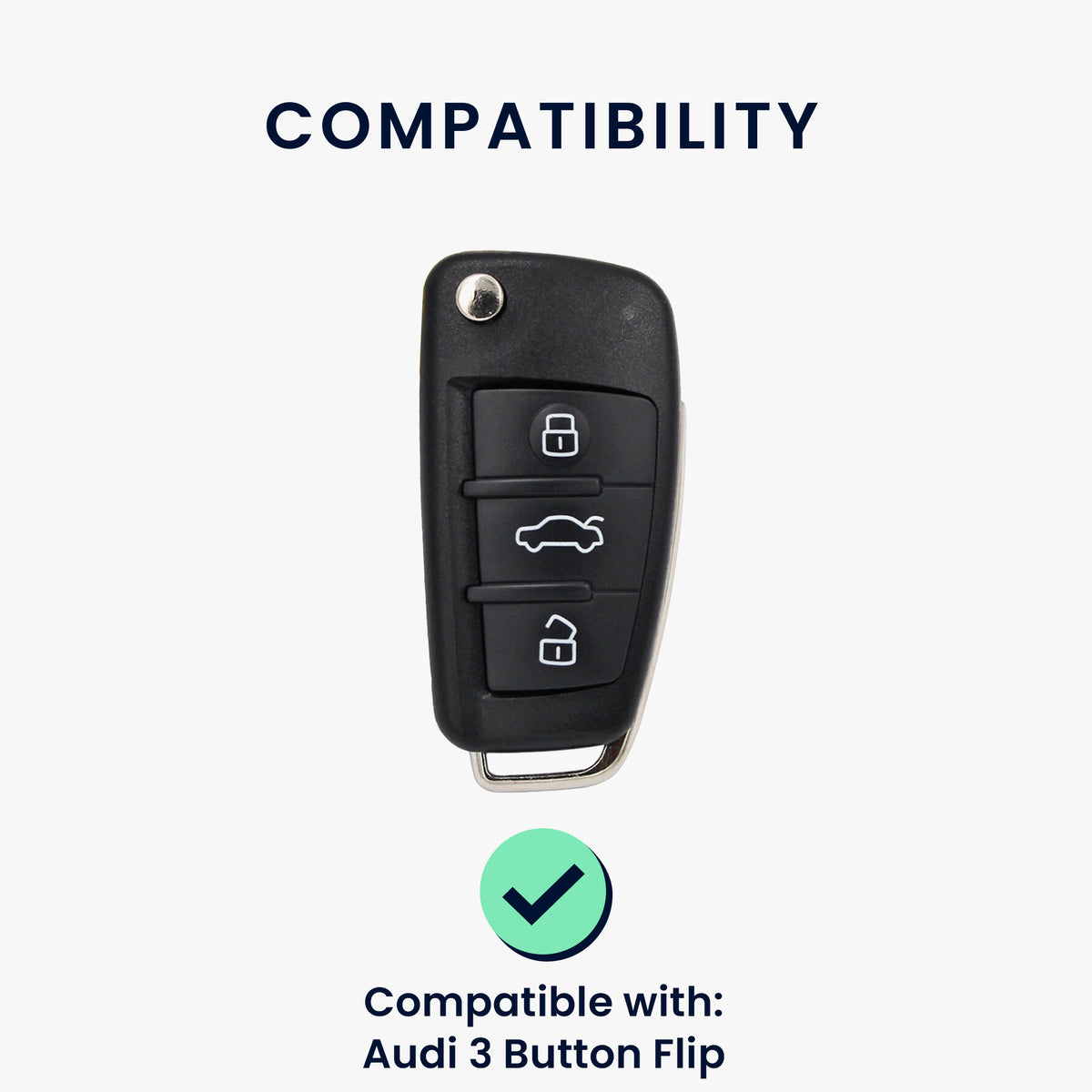 Audi 3-Button Flip Key Car Key Cover Honeycomb