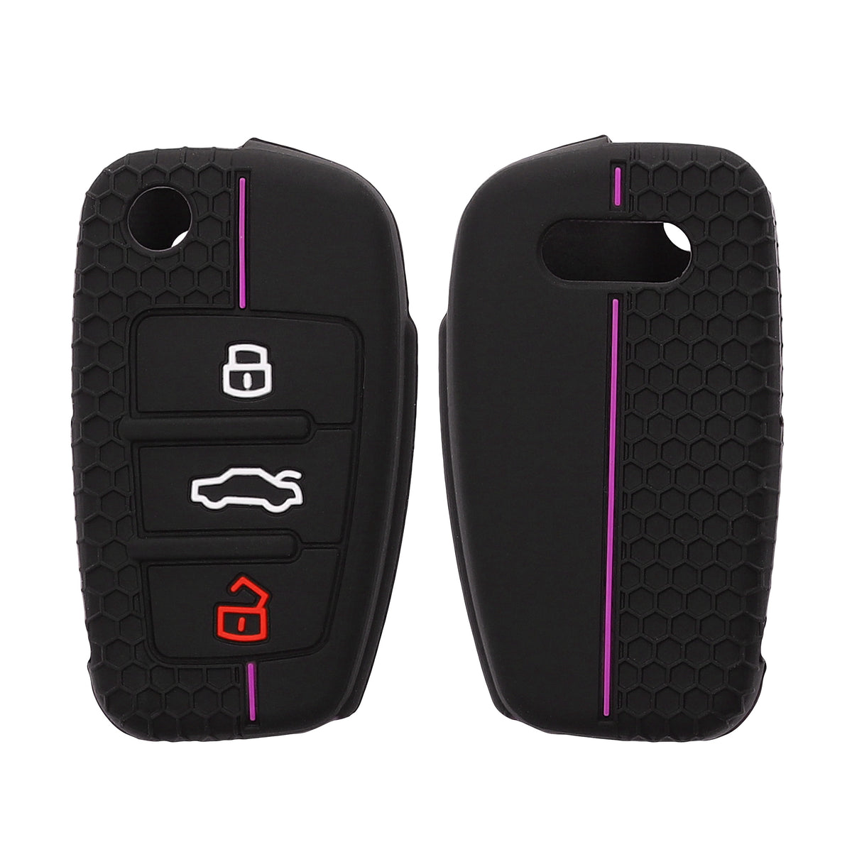 Audi 3-Button Flip Key Car Key Cover Honeycomb