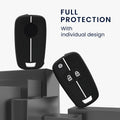 Silicone Car Key Cover for Opel Chevrolet 2-Button Flip Key White and Black Honeycomb