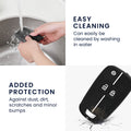 Silicone Car Key Cover for Opel Chevrolet 2-Button Flip Key White and Black Honeycomb