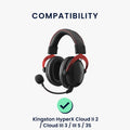 kwmobile Ear Pads for Kingston HyperX Cloud II / Cloud III / III S / 3S - Replacement Earpads - Headphone Spare Parts - Headphone Replacement Pads for Over Ear Headphones