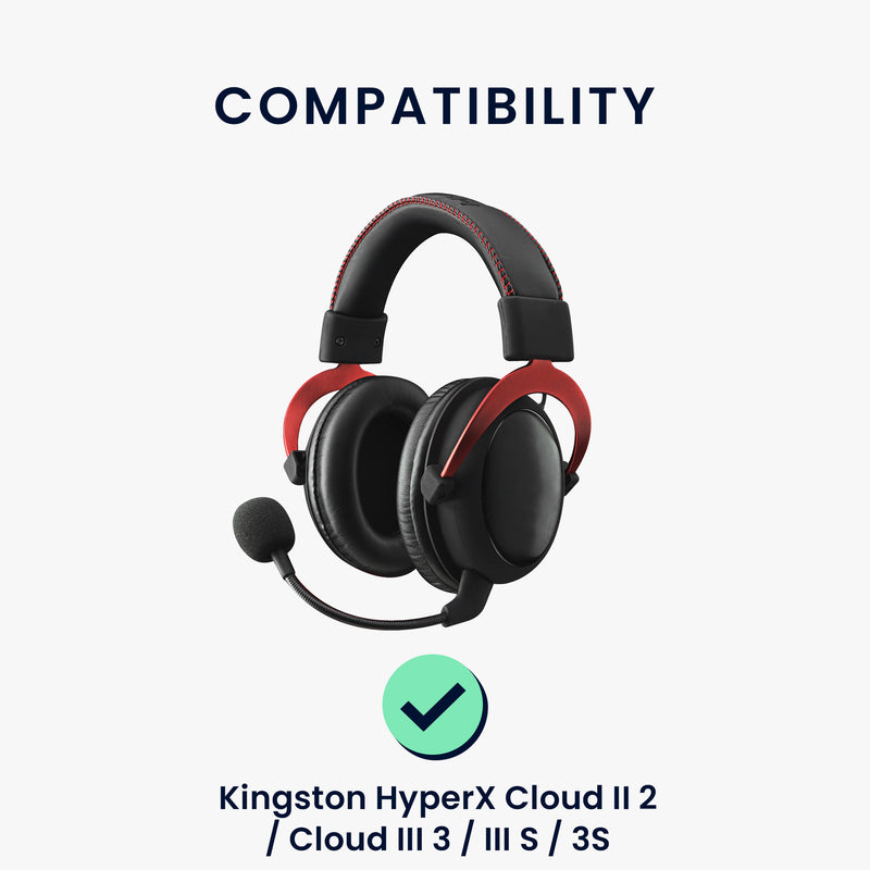 kwmobile Ear Pads for Kingston HyperX Cloud II / Cloud III / III S / 3S - Replacement Earpads - Headphone Spare Parts - Headphone Replacement Pads for Over Ear Headphones