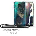 kwmobile Necklace Case compatible with Xiaomi Redmi Note 9S / 9 Pro / 9 Pro Max Case Silicone Cover with Lanyard Transparent Jungle
