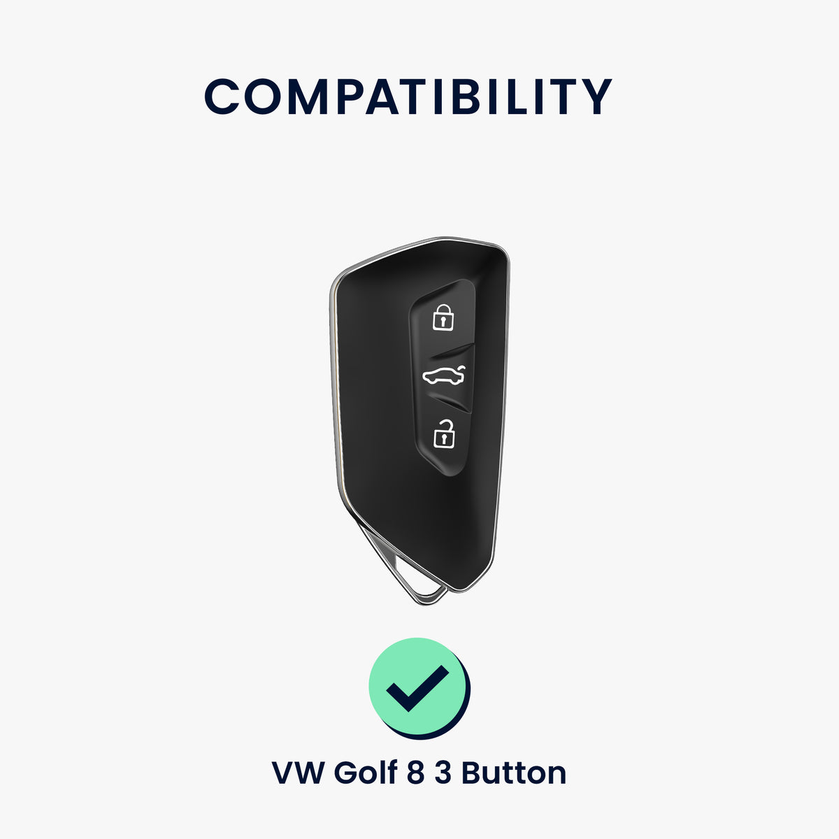 VW Golf 8 3-Button Car Key Cover Retro Flowers