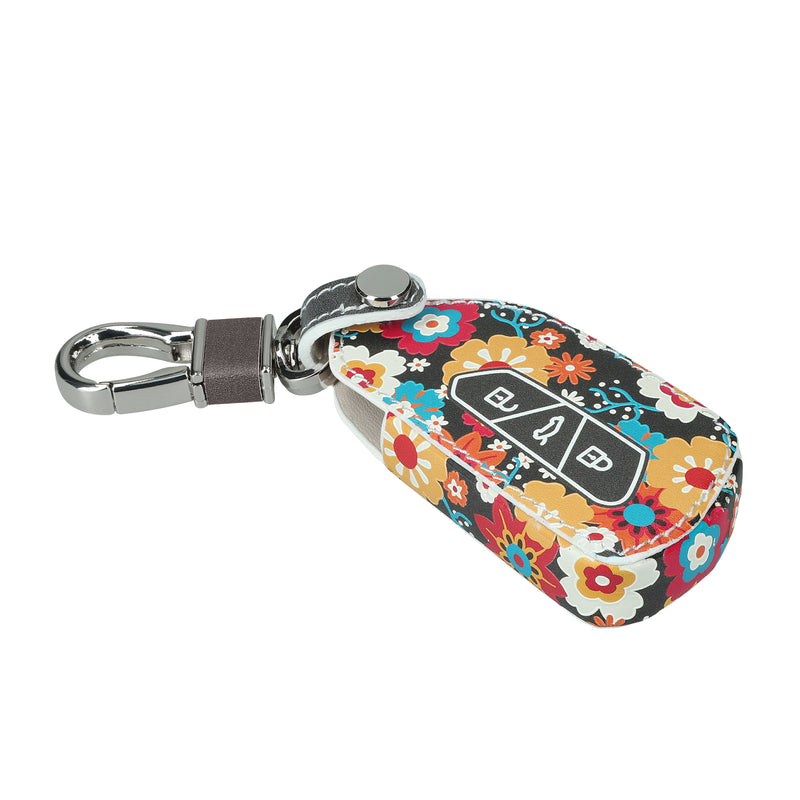 VW Golf 8 3-Button Car Key Cover Retro Flowers