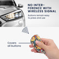 VW Golf 8 3-Button Car Key Cover Retro Flowers