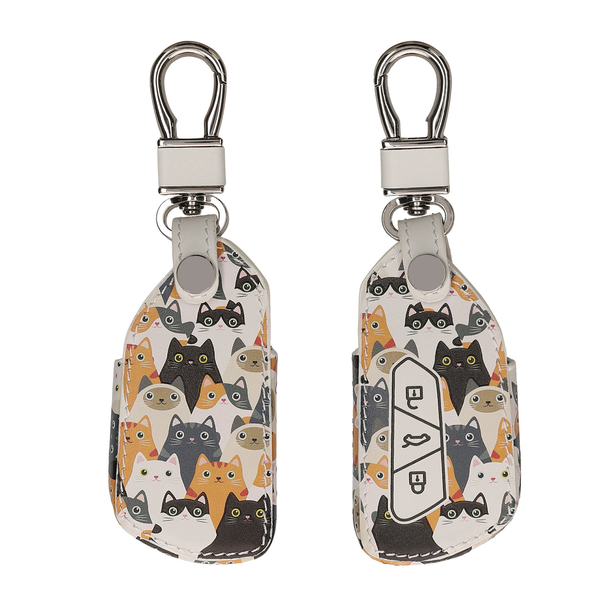 VW Golf 8 3-Button Car Key Cover Retro Flowers