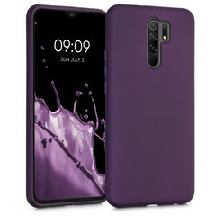 Xiaomi Redmi 9 Silikon Handyhülle Metallic Brombeere