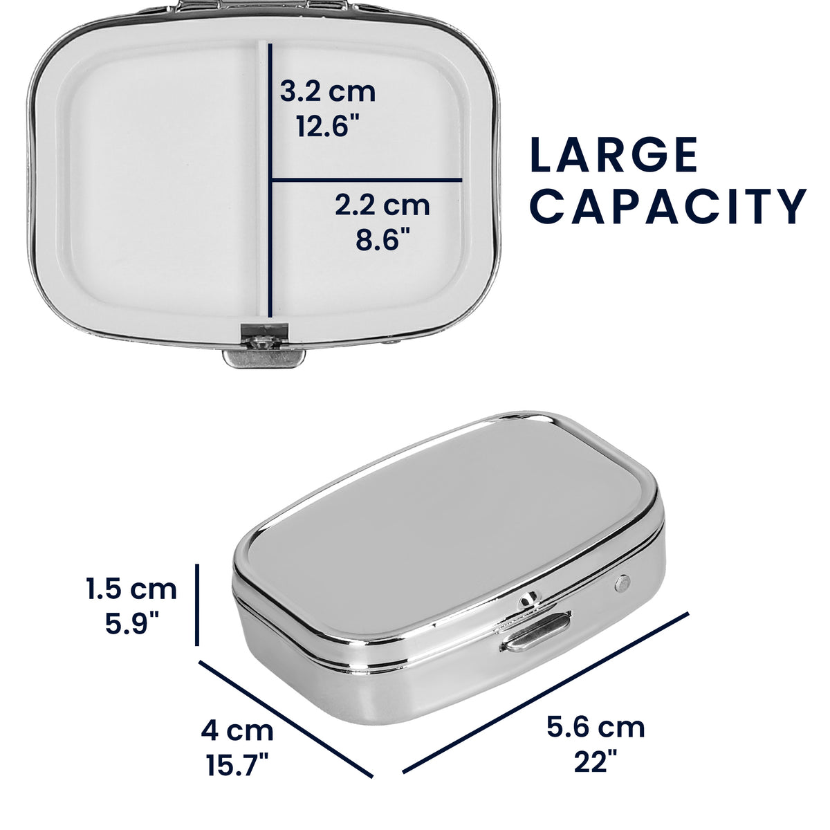 Pill Box with 2 Compartments
