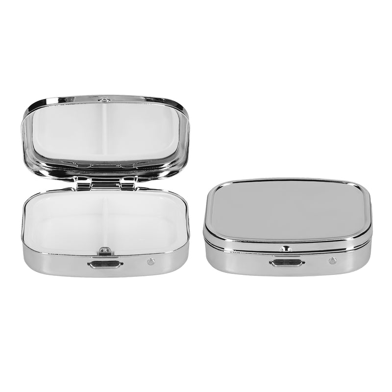 kwmobile Tablettenbox mit 2 Fächern - 5,5 x 4 x 1,5cm - Pillendose klein Tablettendose - Tragbare Pillenbox Metall