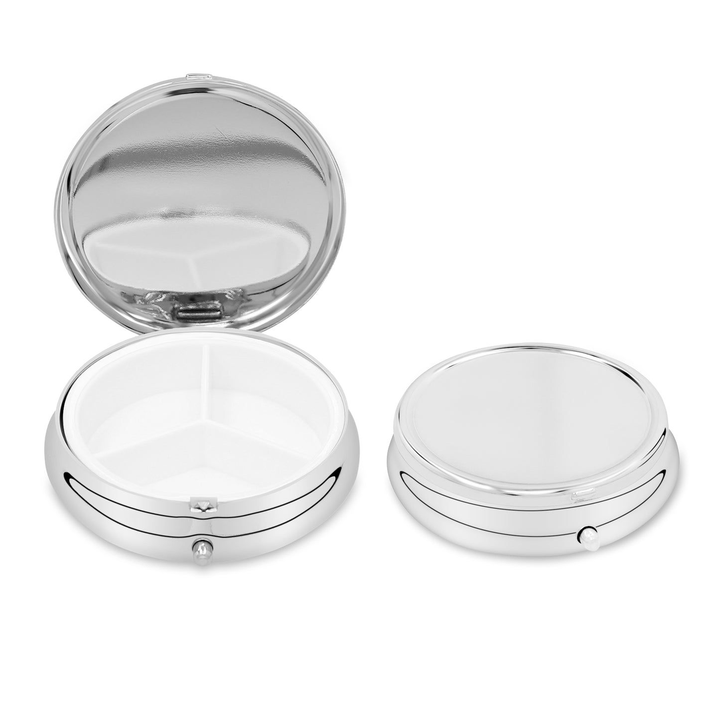kwmobile Pillendose mit 3 Fächern - 5,2 x 1,7cm - runde Tablettendose Box - Dose - Hüllen
