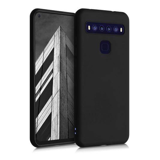 kwmobile Handyhülle für TCL 10L Hülle - TPU Case - Kabelloses Laden - Schutzhülle Cover in Schwarz matt Schwarz matt  