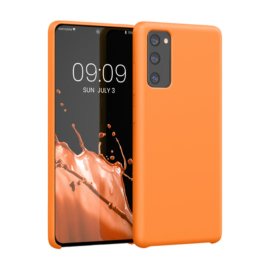 kwmobile Handyhülle für Samsung Galaxy S20 FE Hülle - Case Silikon - Kabelloses Laden - Schutzhülle Cover in Fruity Orange Fruity Orange  