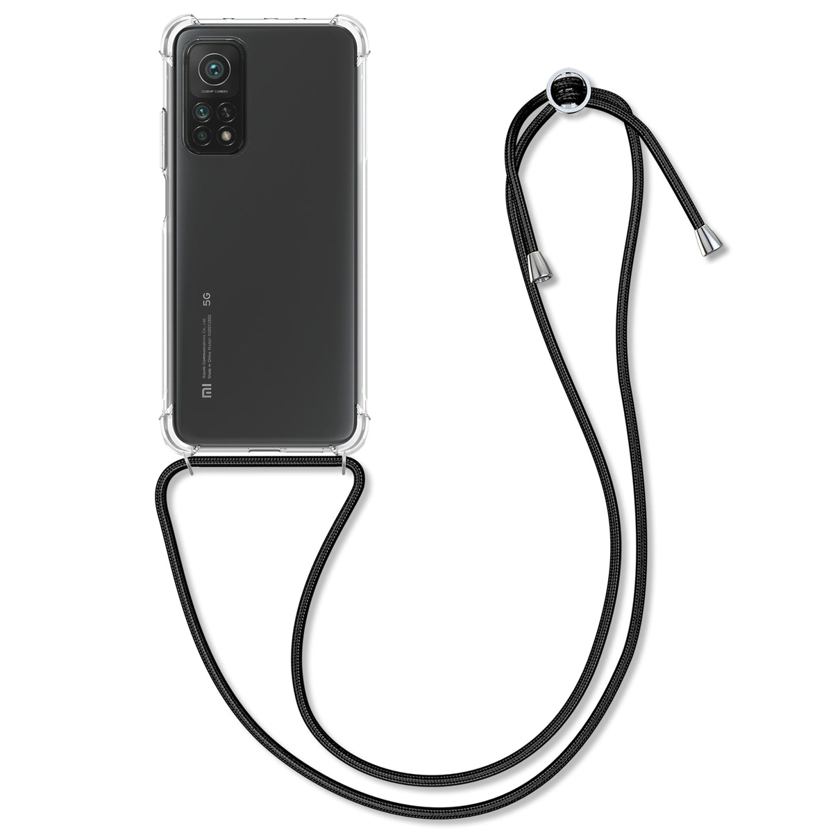 Xiaomi Mi 10T / Mi 10T Pro Silikon Handykette mit Band Schwarz