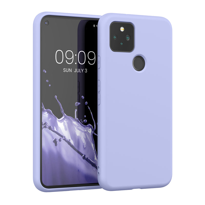 kwmobile Case Compatible with Google Pixel 5 - Rubberized Silicone Phone Case - Protective Cover for Wireless Charging - Case