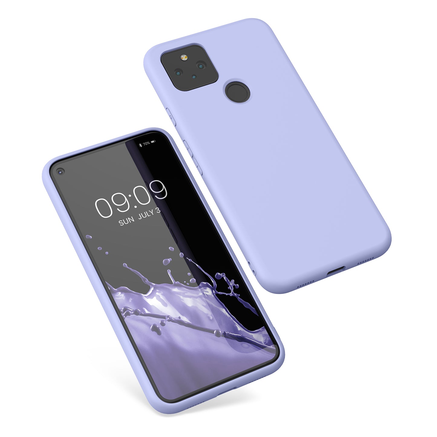 kwmobile Case Compatible with Google Pixel 5 - Rubberized Silicone Phone Case - Protective Cover for Wireless Charging - Case