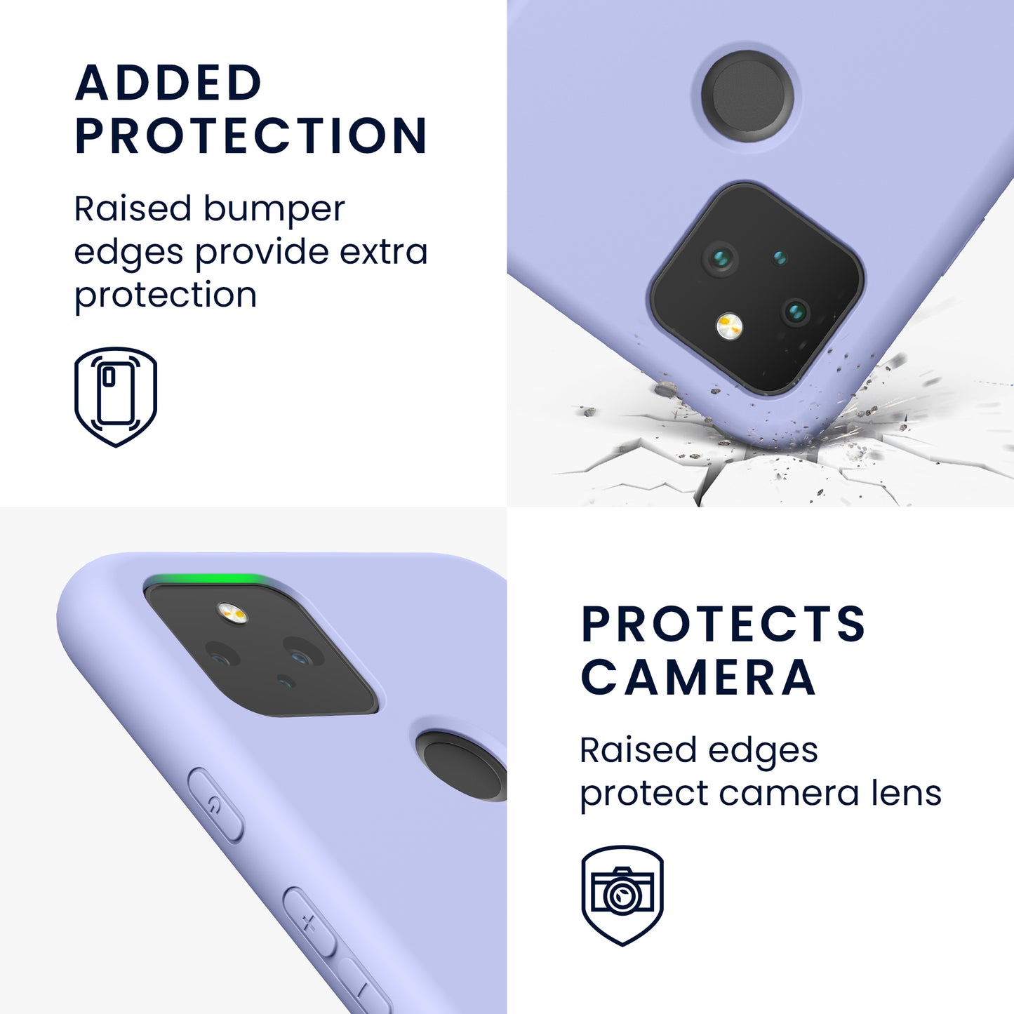 kwmobile Case Compatible with Google Pixel 5 - Rubberized Silicone Phone Case - Protective Cover for Wireless Charging - Case