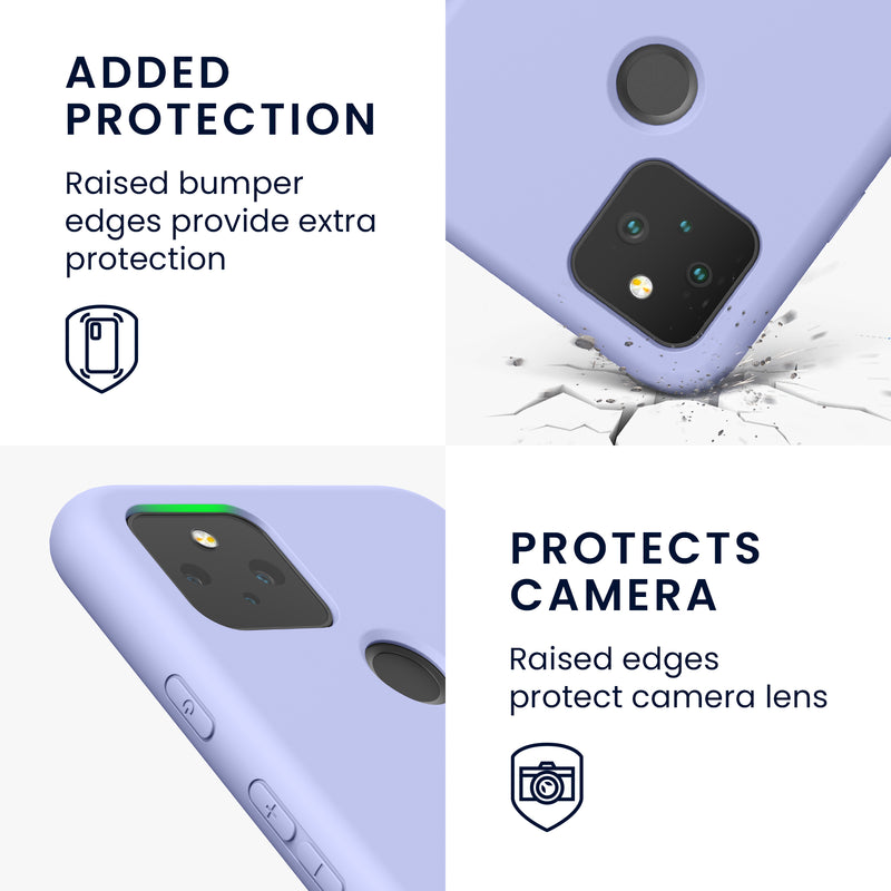 kwmobile Case Compatible with Google Pixel 5 - Rubberized Silicone Phone Case - Protective Cover for Wireless Charging - Case