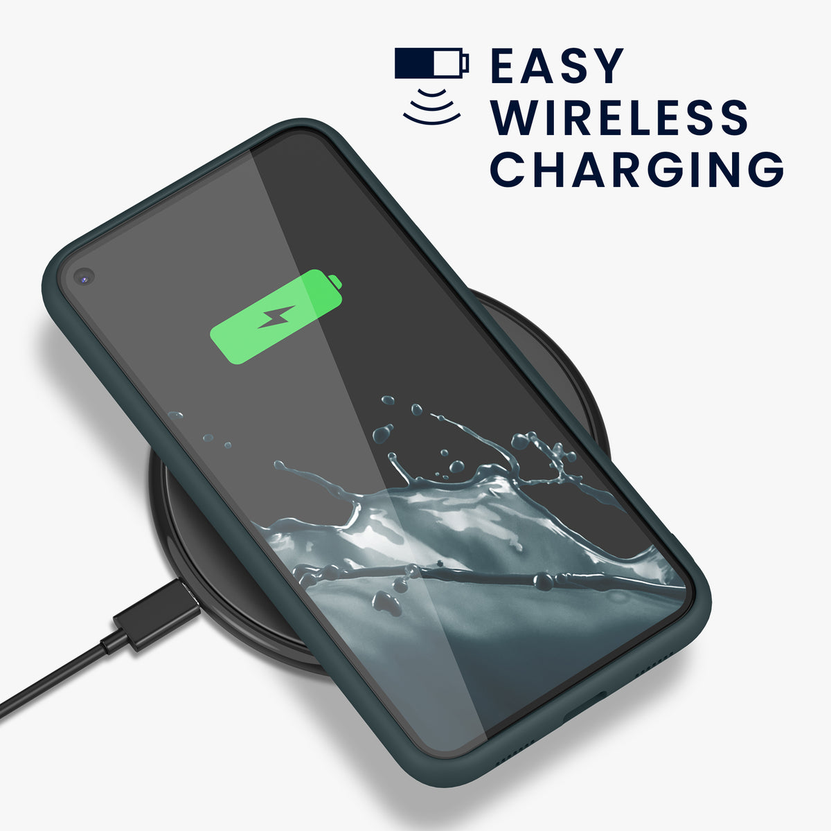 kwmobile Case Compatible with Google Pixel 5 - Rubberized Silicone Phone Case - Protective Cover for Wireless Charging - Case