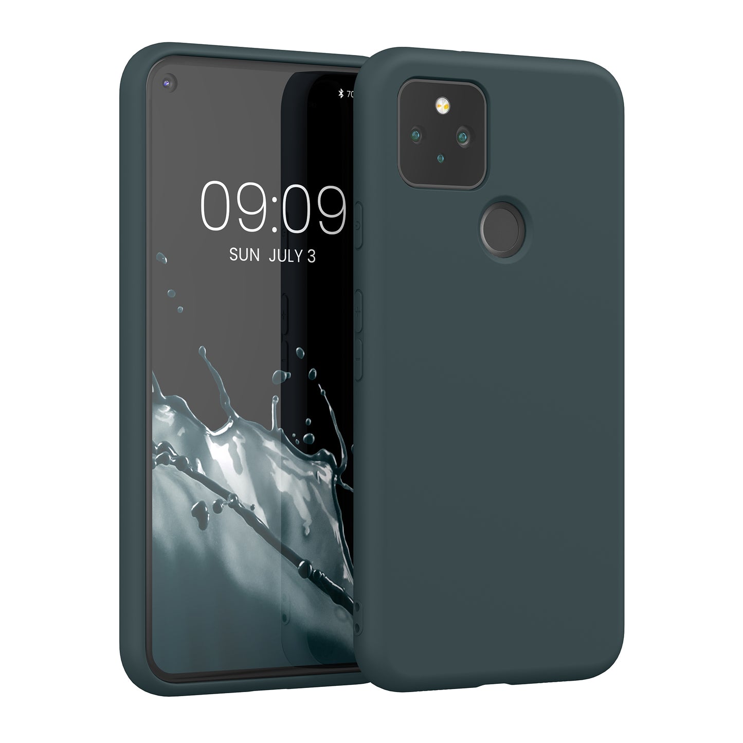 kwmobile Case Compatible with Google Pixel 5 - Rubberized Silicone Phone Case - Protective Cover for Wireless Charging - Case