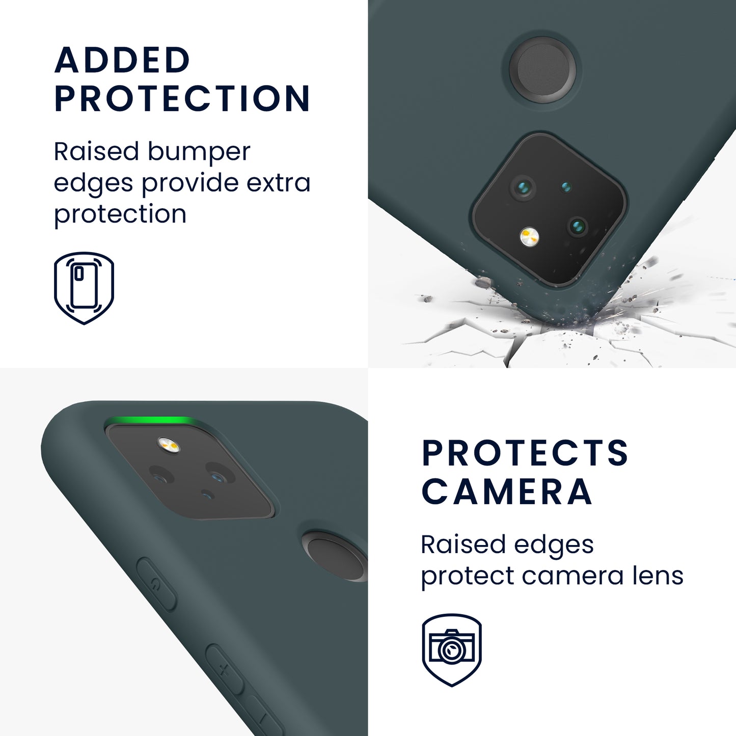 kwmobile Case Compatible with Google Pixel 5 - Rubberized Silicone Phone Case - Protective Cover for Wireless Charging - Case
