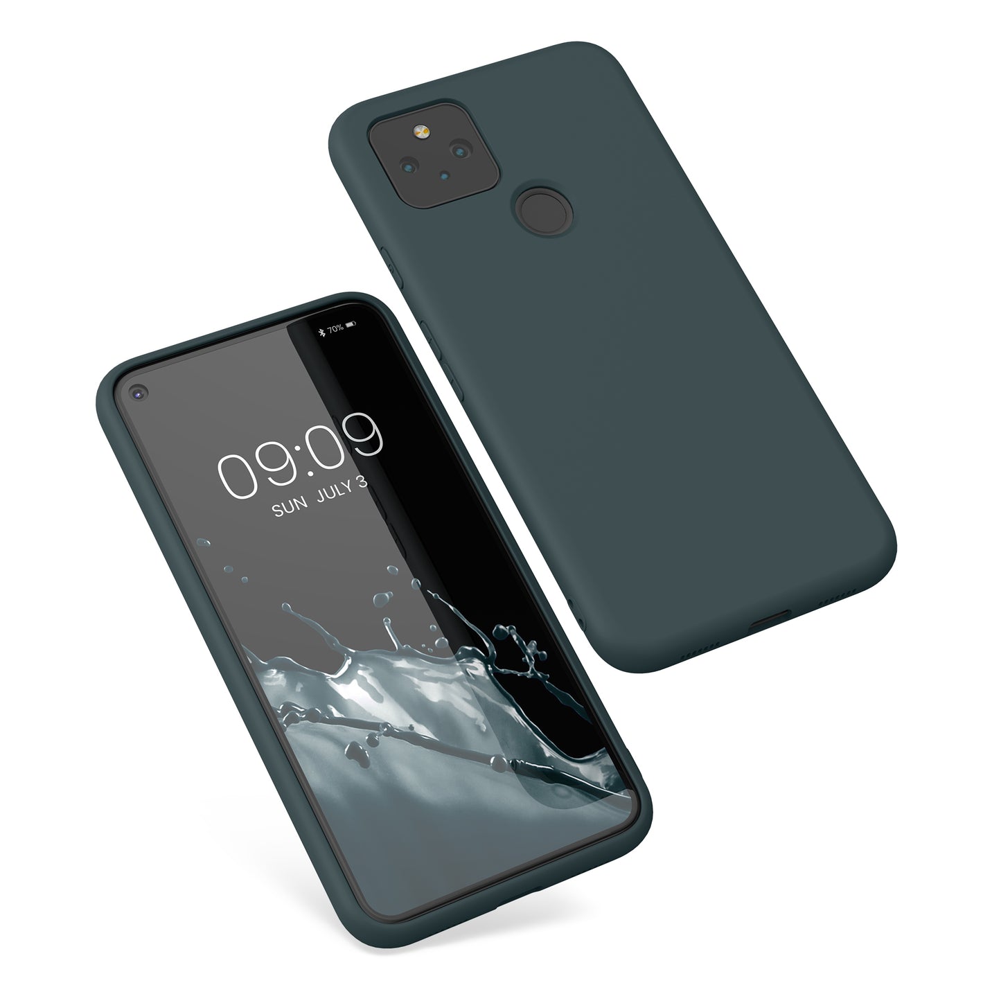 kwmobile Case Compatible with Google Pixel 5 - Rubberized Silicone Phone Case - Protective Cover for Wireless Charging - Case