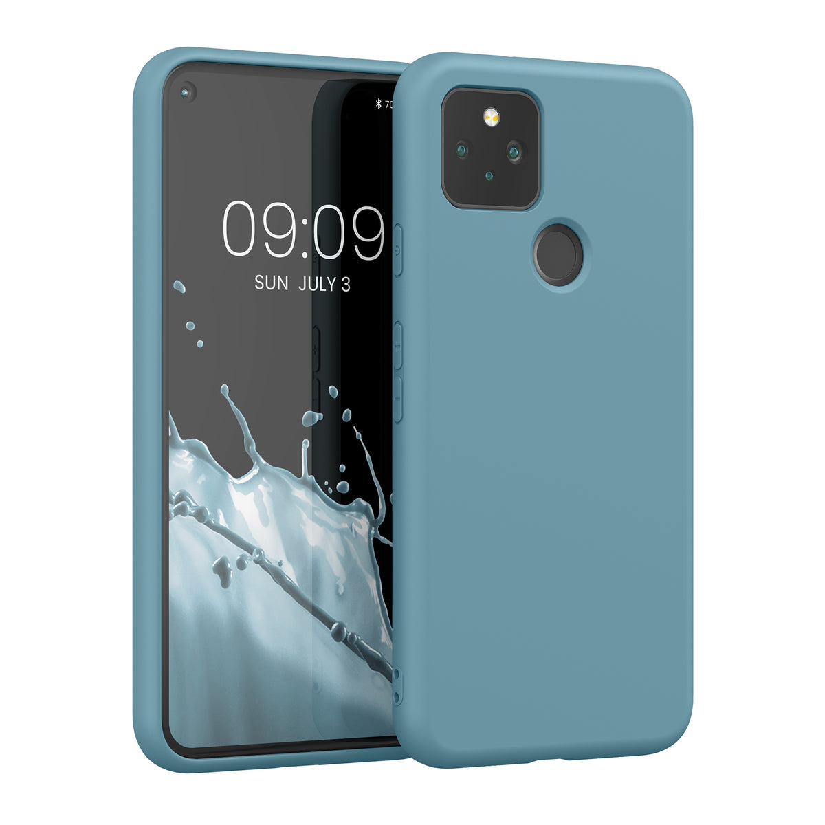kwmobile Case Compatible with Google Pixel 5 - Rubberized Silicone Phone Case - Protective Cover for Wireless Charging - Case