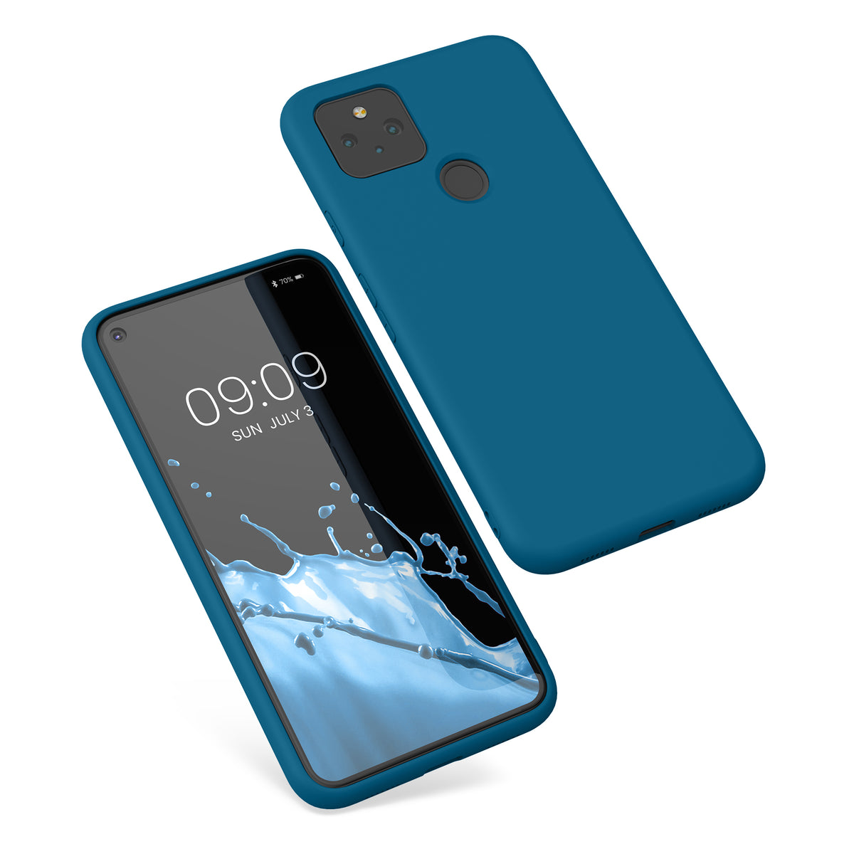 kwmobile Case Compatible with Google Pixel 5 - Rubberized Silicone Phone Case - Protective Cover for Wireless Charging - Case