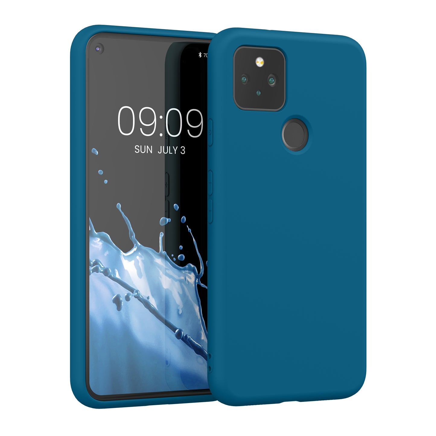 kwmobile Case Compatible with Google Pixel 5 - Rubberized Silicone Phone Case - Protective Cover for Wireless Charging - Case