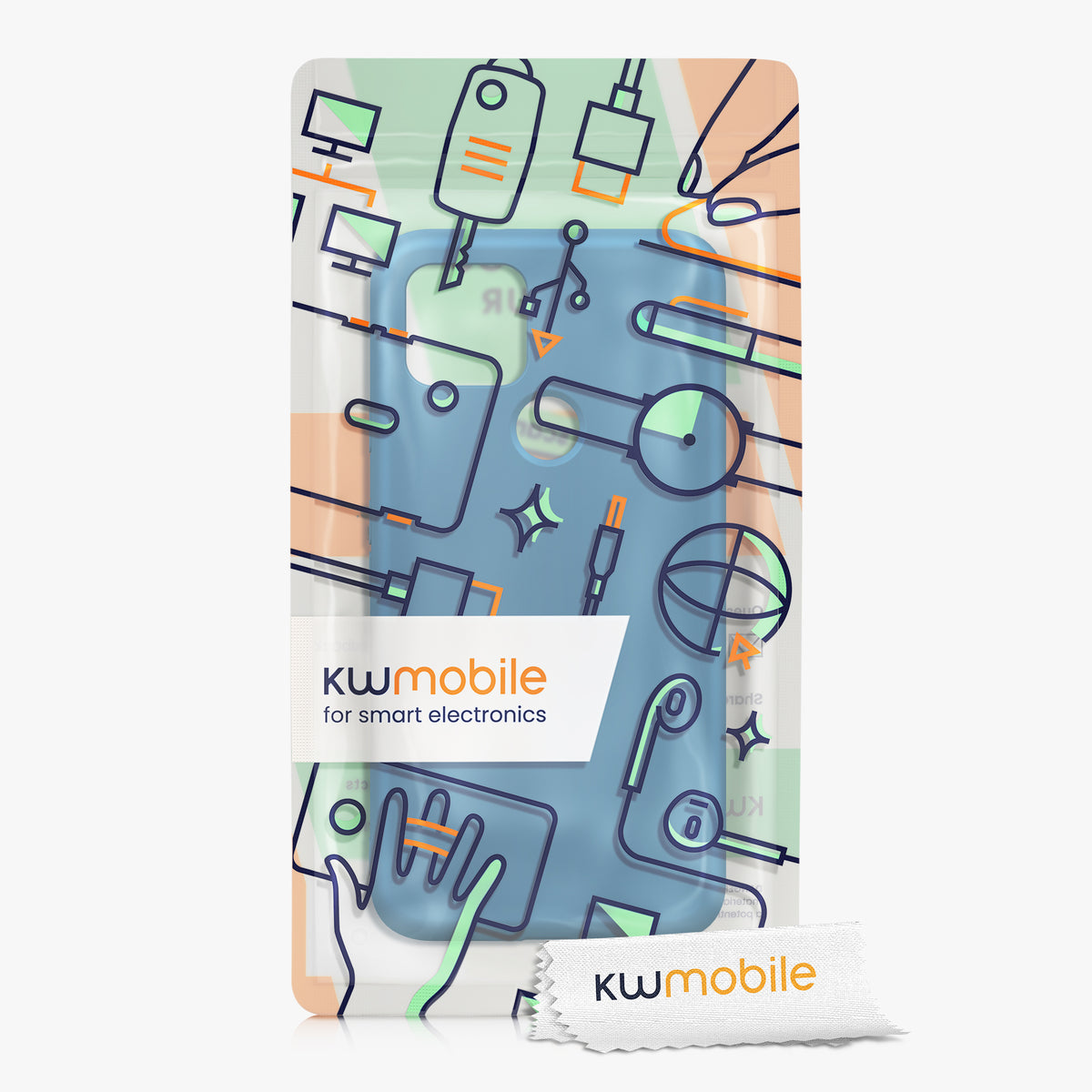 kwmobile Case Compatible with Google Pixel 5 - Rubberized Silicone Phone Case - Protective Cover for Wireless Charging - Case