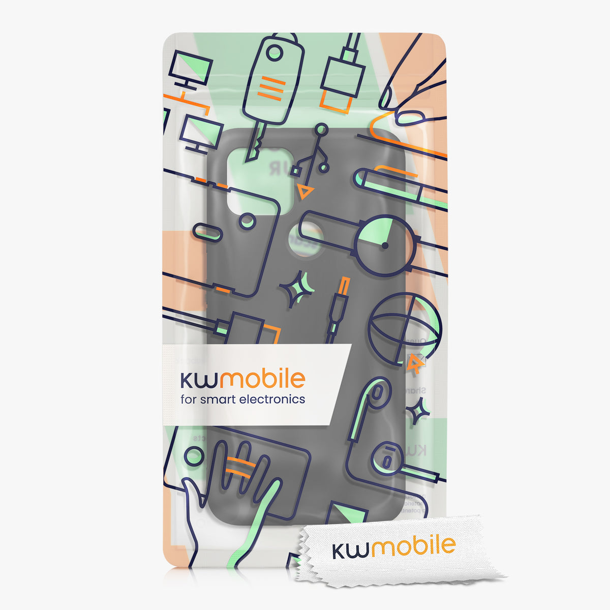 kwmobile Case Compatible with Google Pixel 5 - Rubberized Silicone Phone Case - Protective Cover for Wireless Charging - Case