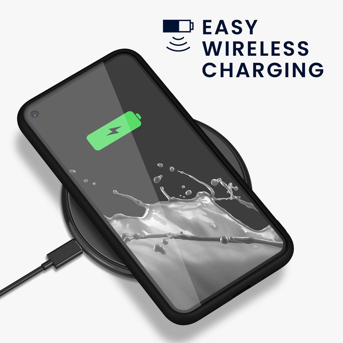 kwmobile Case Compatible with Google Pixel 5 - Rubberized Silicone Phone Case - Protective Cover for Wireless Charging - Case