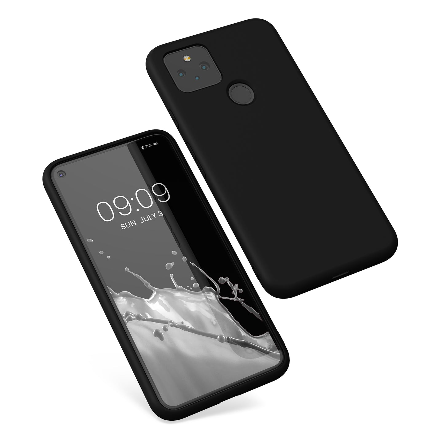 kwmobile Case Compatible with Google Pixel 5 - Rubberized Silicone Phone Case - Protective Cover for Wireless Charging - Case