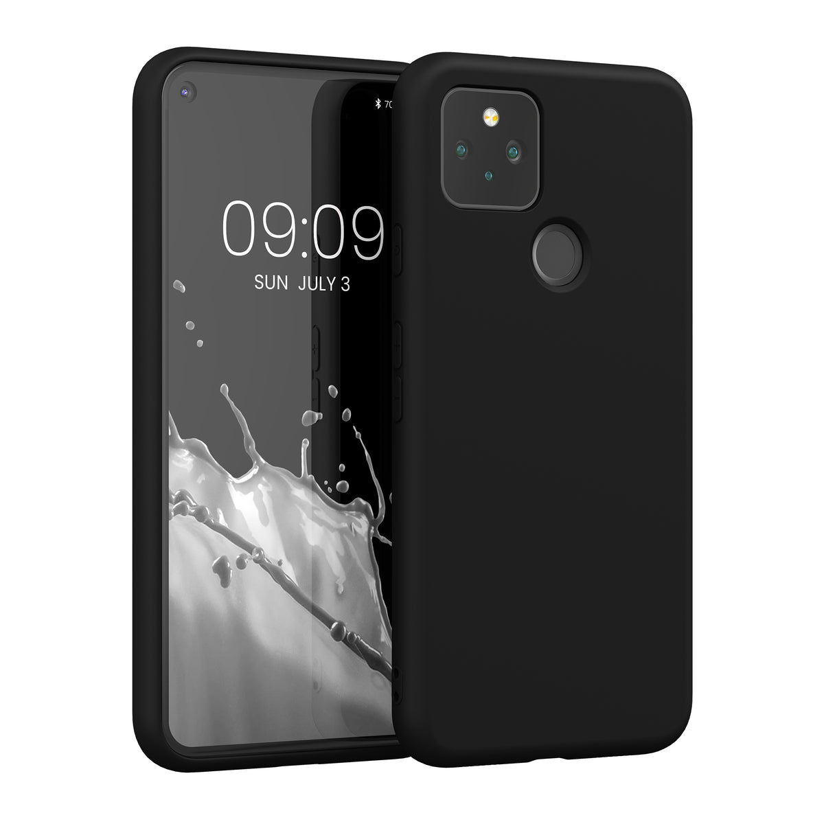 kwmobile Case Compatible with Google Pixel 5 - Rubberized Silicone Phone Case - Protective Cover for Wireless Charging - Case
