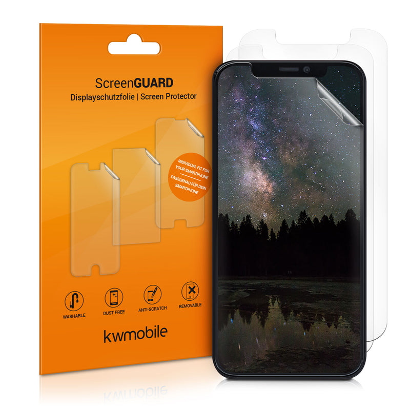 kwmobile 3x Displayschutzfolie kompatibel mit Apple iPhone 12 / iPhone 12 Pro Folie - klare Schutzfolien Set in transparent Transparent  