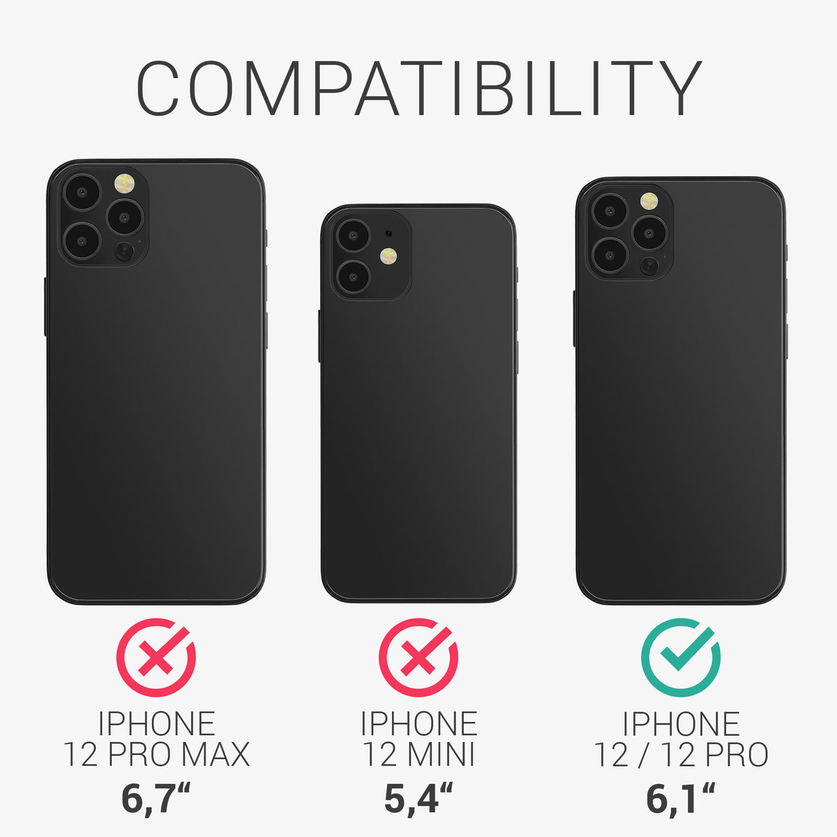 kwmobile Case Compatible with Apple iPhone 12 / iPhone 12 Pro - Protective Cover for Wireless Charging - Case