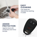 kwmobile Car Key Cover compatible with Alfa Romeo 3-Button Smart Key - Key Fob Cover Italy Stripes Black