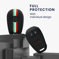 kwmobile Car Key Cover compatible with Alfa Romeo 3-Button Smart Key - Key Fob Cover Italy Stripes Black