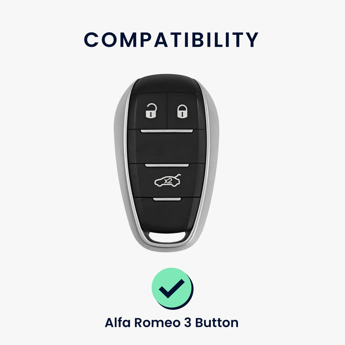 kwmobile Car Key Cover compatible with Alfa Romeo 3-Button Smart Key - Key Fob Cover Italy Stripes Black