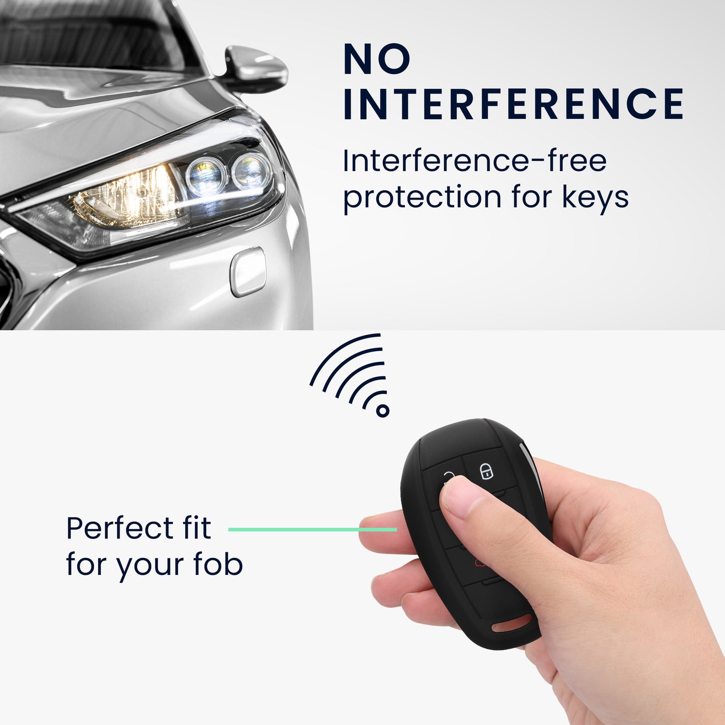 kwmobile Car Key Cover compatible with Alfa Romeo 3-Button Smart Key - Key Fob Cover Italy Stripes Black