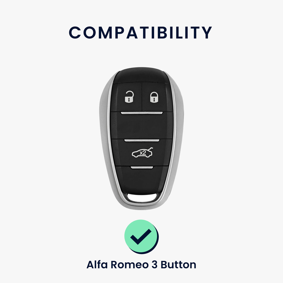 kwmobile Car Key Cover compatible with Alfa Romeo 3-Button Smart Key - Key Fob Cover Italy Stripes Black