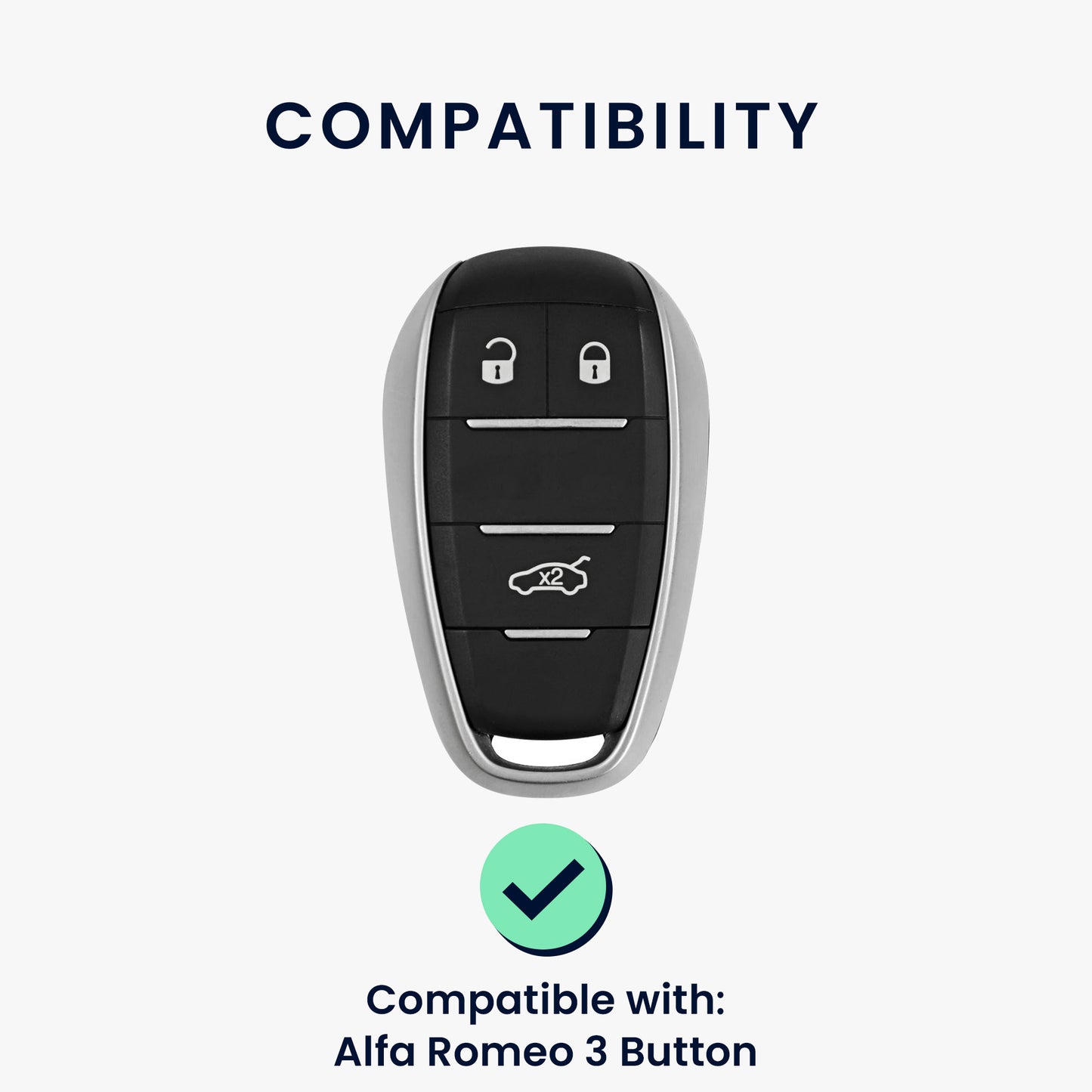 kwmobile Car Key Cover compatible with Alfa Romeo 3-Button Smart Key - Key Fob Cover Italy Stripes Black