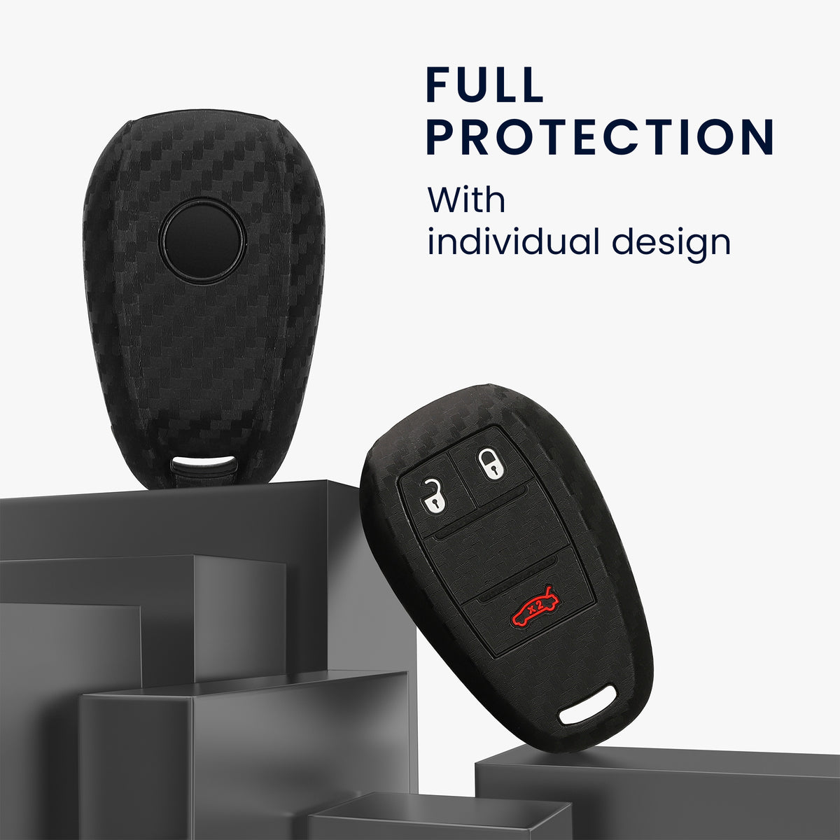 kwmobile Car Key Cover compatible with Alfa Romeo 3-Button Smart Key - Key Fob Cover Italy Stripes Black
